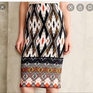Anthropologie Maeve Aztec print pencil skirt
